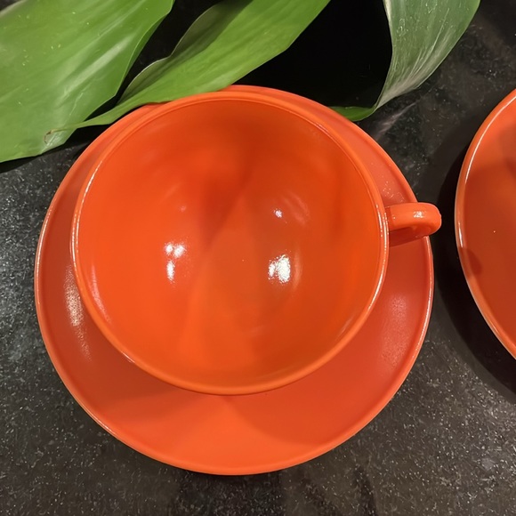 Hazel Atlas Ovide Rust Platonite - Cup and Saucer - (Set of 2) - Picture 2 of 6
